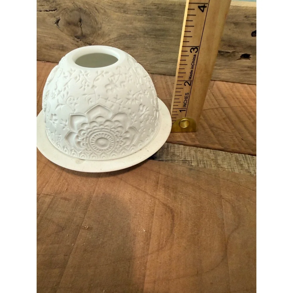 Bernardaud Limoges Ganesha Lithophanie Porcelain Votive Candle Holder France